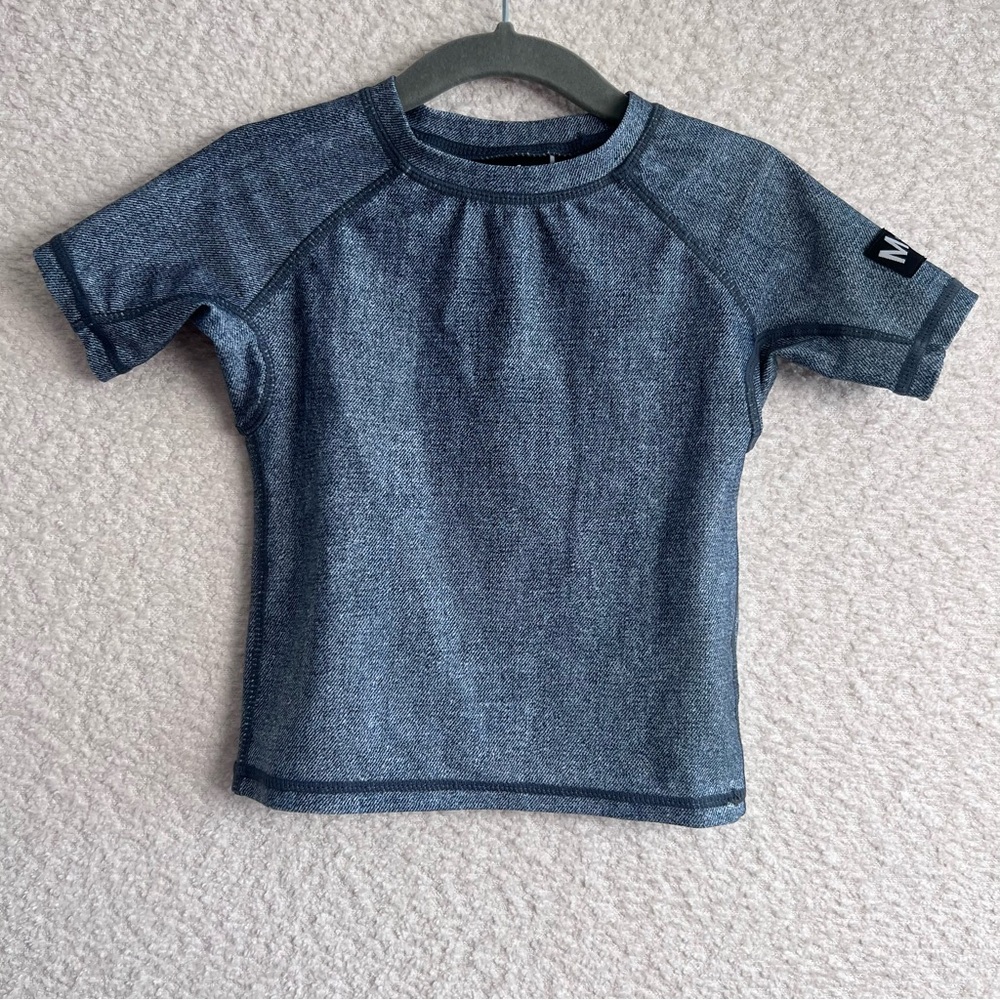 Molo Rash Guard Bathing Swim Short Sleeve Blue Shirt Top Size 1.5-2 Years‎